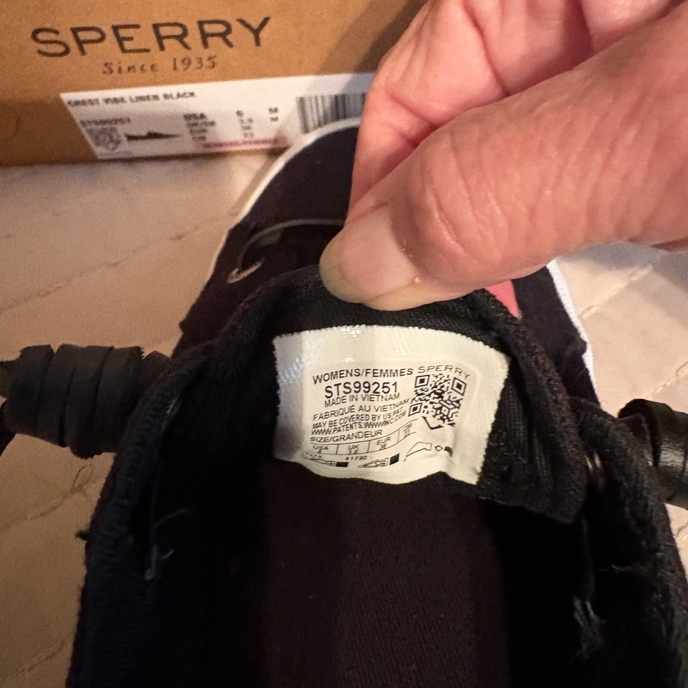 Sperry Women's Crest Vibe Linen Black 6M Like New - Picture 3 of 6